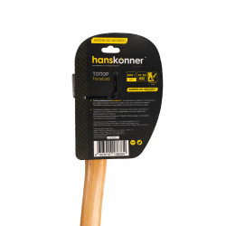 Топор деревянный 600г, длина рукоятки 360мм, рукоятка гикори, Hanskonner HK1015-02-WD0600