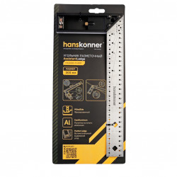 Угольник разметочный, 300мм, выдвижной упор, чертилка, hanskonner HK2020-11-300