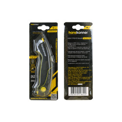 Нож строительный, трапециевидное лезвие, 4 доп. лезвия, SK2 сталь, Hanskonner HK1076-01-P2