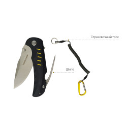 Нож складной 200мм, клинок 90мм, шило, рукоять G10, подшипник, Hanskonner HK1076-10-1