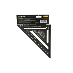 Угольник Свенсона 175мм, алюминиевый сплав, чёрный анодированный корпус, белая шкала, hanskonner HK2020-07-175