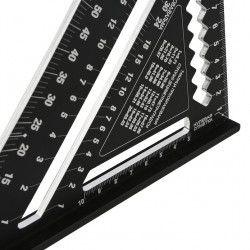 Угольник Свенсона 175мм, алюминиевый сплав, чёрный анодированный корпус, белая шкала, hanskonner HK2020-07-175