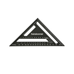 Угольник Свенсона 300мм, алюминиевый сплав, чёрный анодированный корпус, белая шкала, hanskonner HK2020-07-300