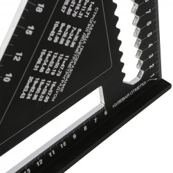 Угольник Свенсона 300мм, алюминиевый сплав, чёрный анодированный корпус, белая шкала, hanskonner HK2020-07-300
