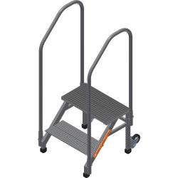 ПА-2 (45-2ПКМ2) Подмости (подставки) алюминиевые с 2 поручнями и колесами (H=0,5 м) (Алюм.конструкции)