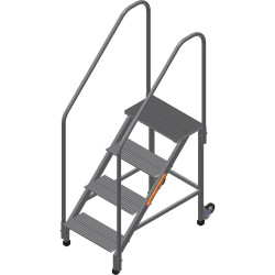 ПА-4 (45-2ПКМ2) Подмости (подставки) алюминиевые с 2 поручнями и колесами (H=1,0 м) (Алюм.конструкции)