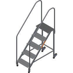 ПА-5 (45-2ПКМ2) Подмости (подставки) алюминиевые с 2 поручнями и колесами (H=1,25 м) (Алюм.конструкции)