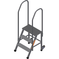 ПА-3 (60-2ПКМ) Подмости (подставки) алюминиевые с 2 поручнями и колесами (H=0,75 м) (Алюм.конструкции)