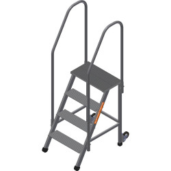 ПА-4 (60-2ПКМ) Подмости (подставки) алюминиевые с 2 поручнями и колёсами (H=1,0 м) (Алюм.конструкции)