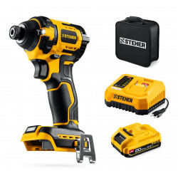 CSB-180-21 Бесщеточный ударный винтоверт STEHER 20 В, 180 Н·м, 1 АКБ LMS (2 А·ч), сумка