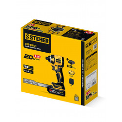 CSB-180-21 Бесщеточный ударный винтоверт STEHER 20 В, 180 Н·м, 1 АКБ LMS (2 А·ч), сумка