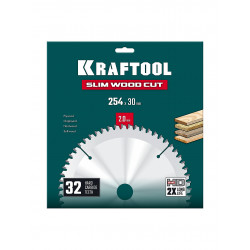 36955-254-30-32 Диск пильный по дереву KRAFTOOL Slim wood cut 254 х 30 x 2.0 мм, 32Т