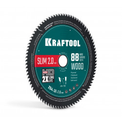 36955-254-30-88 Диск пильный по дереву KRAFTOOL Slim wood cut 254 х 30 x 2.0 мм, 88Т