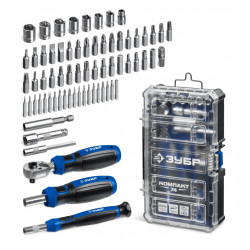 25283 Универсальный набор инструмента ЗУБР Компакт 74 предм., система стыковки Z-БОКС, Профессионал