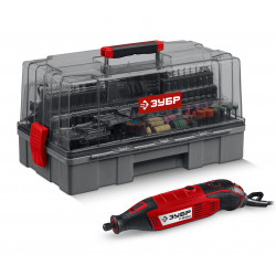 ЗГ-160-H245 Набор мини-насадок с гравером ЗУБР 245 предметов, 160 Вт