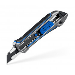 09171_z01 Металлический обрезиненный нож с автостопом ЗУБР Титан-А, 18 мм, Профессионал