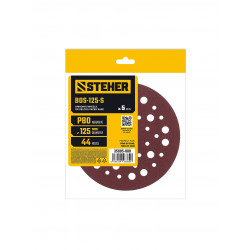 35685-080 STEHER BOS-125-S 125 мм, Р80, шлифовальный круг на липучке, 44 отв., 5 шт. (35685-080)