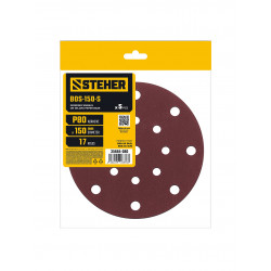 35684-080 STEHER BOS-150-S 150 мм, Р80, шлифовальный круг на липучке, 17 отв., 5 шт. (35684-080)