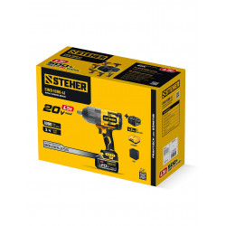 CWB-1000-41 Бесщеточный ударный гайковерт STEHER 20 В, 1000 Н·м, 1 АКБ LMS (4 А·ч), сумка