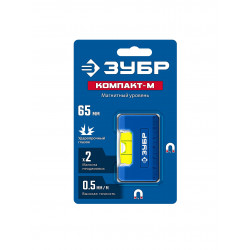 34550 ЗУБР КОМПАКТ - М, 65 мм, магнитный компактный уровень, Профессионал