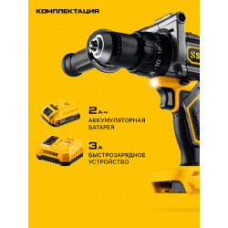 CBS-165-21 Бесщеточная ударная дрель-шуруповерт STEHER 20 В, 165 Н·м, 1 АКБ LMS (2 А·ч)