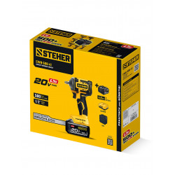 CWB-500-41 Бесщеточный ударный гайковерт STEHER 20 В, 500 Н·м, 1 АКБ LMS (4 А·ч), сумка