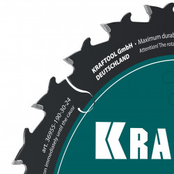 36955-190-30-24 Диск пильный по дереву KRAFTOOL Slim wood cut 190 х 30 x 1.6 мм, 24Т