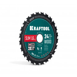 36955-190-30-24 Диск пильный по дереву KRAFTOOL Slim wood cut 190 х 30 x 1.6 мм, 24Т