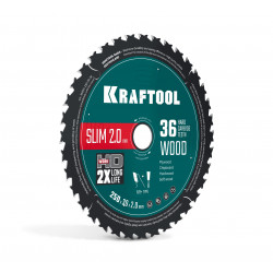 36955-250-30-36 Диск пильный по дереву KRAFTOOL Slim wood cut 250 х 30 x 2.0 мм, 36Т
