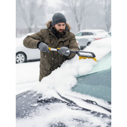 61046 STAYER телескопическая щётка от снега со скребком автомобильная, 775-1000 мм