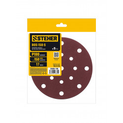 35684-180 STEHER BOS-150-S 150 мм, Р180, шлифовальный круг на липучке, 17 отв., 5 шт. (35684-180)