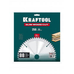 36955-250-30-88 Диск пильный по дереву KRAFTOOL Slim wood cut 250 х 30 x 2.0 мм, 88Т