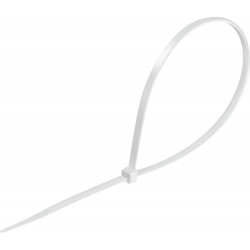 Хомуты-стяжки кабельные 3,6х200мм белые (100шт)