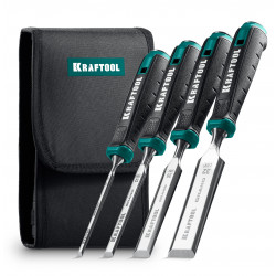 1818-H4 Набор стамесок-долот KRAFTOOL GRAND-4 с двухкомпонентной рукояткой, 4 шт