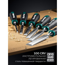 1818-H4 Набор стамесок-долот KRAFTOOL GRAND-4 с двухкомпонентной рукояткой, 4 шт