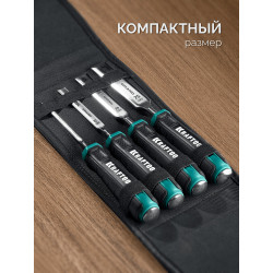 1818-H4 Набор стамесок-долот KRAFTOOL GRAND-4 с двухкомпонентной рукояткой, 4 шт