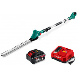 КРАШ-2046-41 Кусторез аккумуляторный со штангой ЗУБР 20 В, 460 мм, 1 АКБ LMS (4 Ач)