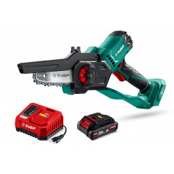 ПЦА-2010-21 Мини-пила цепная ЗУБР 20 В, 100 мм шина, 1 АКБ LMS (2 Ач), аккумуляторная