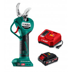 СКБ-2040-21 Секатор аккумуляторный ЗУБР 20 В, 40 мм макс. рез, 1 АКБ LMS (2 Ач)