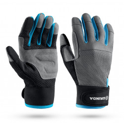 1138-M Садовые перчатки GRINDA FLORA, M (8), из искусственной кожи с усиленным наладонником и кончиками пальцев, противоскользящие, PRO Line