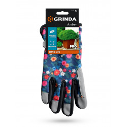 1139-M Садовые перчатки GRINDA AMBER, M (8), из искусственной кожи с усиленным наладонником и кончиками пальцев, PRO Line