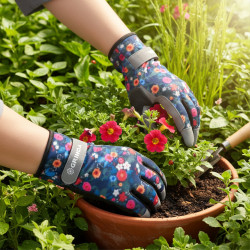 1139-S Садовые перчатки GRINDA AMBER, S (7), из искусственной кожи с усиленным наладонником и кончиками пальцев, PRO Line