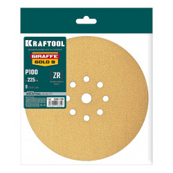35651-100 KRAFTOOL Giraffe GOLD-9 225 мм, Р100, шлифовальный круг на липучке, 9 отв.