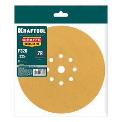 35651-320 KRAFTOOL Giraffe GOLD-9 225 мм, Р320, шлифовальный круг на липучке, 9 отв.