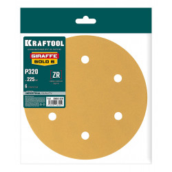35652-320 KRAFTOOL Giraffe GOLD-6 225 мм, Р320, шлифовальный круг на липучке, 6 отв.