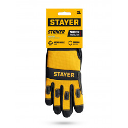 11410-XL Комбинированные перчатки STAYER STRIKER р.XL (10), для тяжелых механических работ