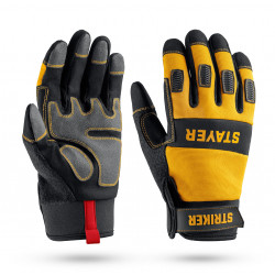 11410-XL Комбинированные перчатки STAYER STRIKER р.XL (10), для тяжелых механических работ