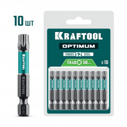26126-40-50-10 Биты KRAFTOOL OPTIMUM TX 40, 50 мм, 10 шт