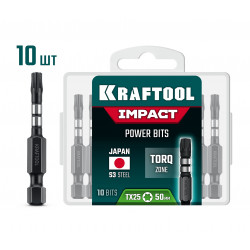 26195-20-50-S10 Ударные биты KRAFTOOL Impact TX 20, 50 мм, 10 шт