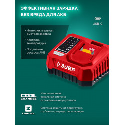 Пила цепная аккумуляторная ПЦБ-2025-21 ЗУБР 20 В, 250 мм шина, 1 АКБ LMS (2 Ач)